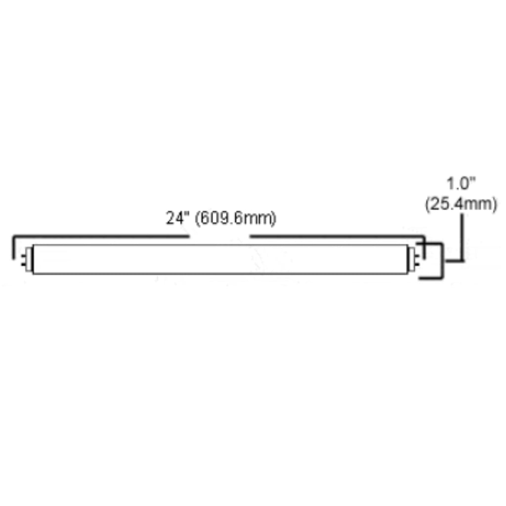 24 Inch T8 Fluorescent Tube Light Bulb 17W 3000K Soft White G13 Bi-Pin Base Pack of 25 A617876