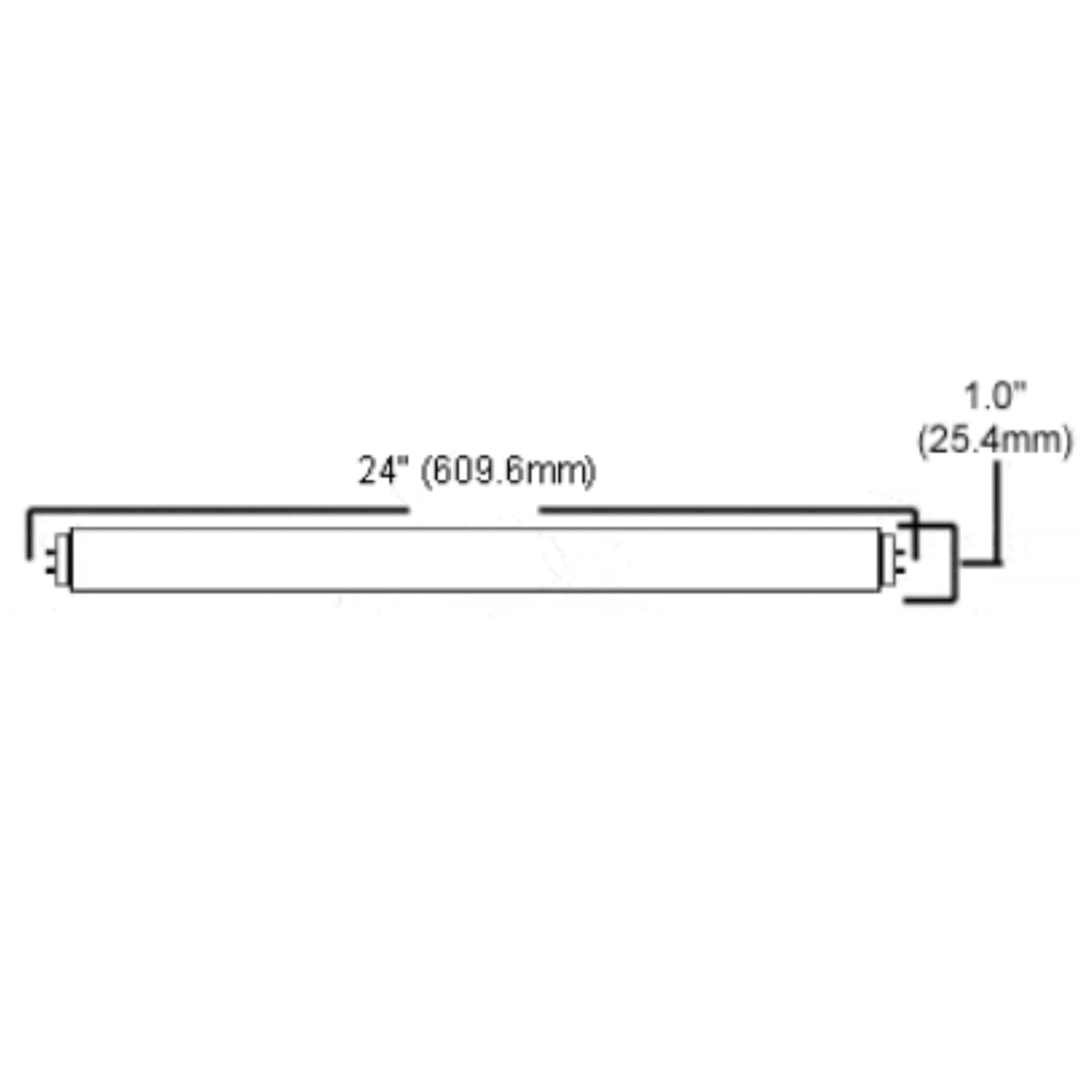 24 Inch T8 Fluorescent Tube Light Bulb 17W 3000K Soft White G13 Bi-Pin Base Pack of 25 A617876