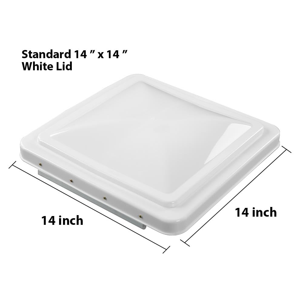 White 14" x 14" RV Roof Vent Cover 2 Pcs L251450