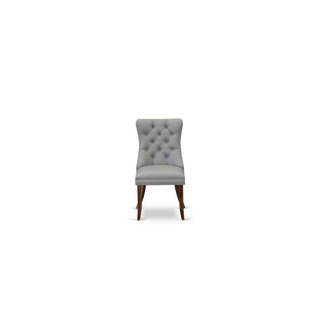 9 Piece Dining Table Set with 8 Light Gray Faux Leather Chairs F5533