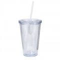 650ml Clear Tumbler with Lid and Straw O213398