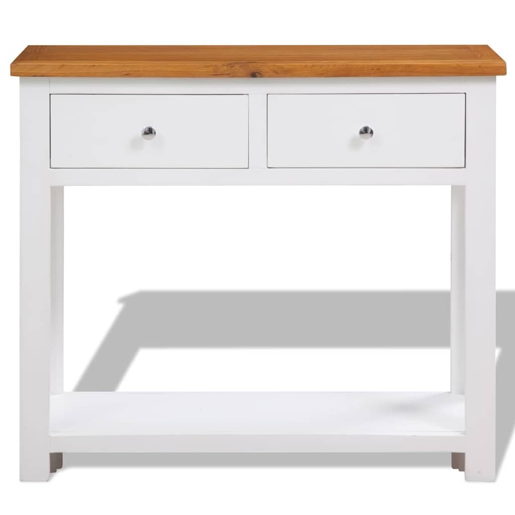 Solid Oak Wood Console Table L395