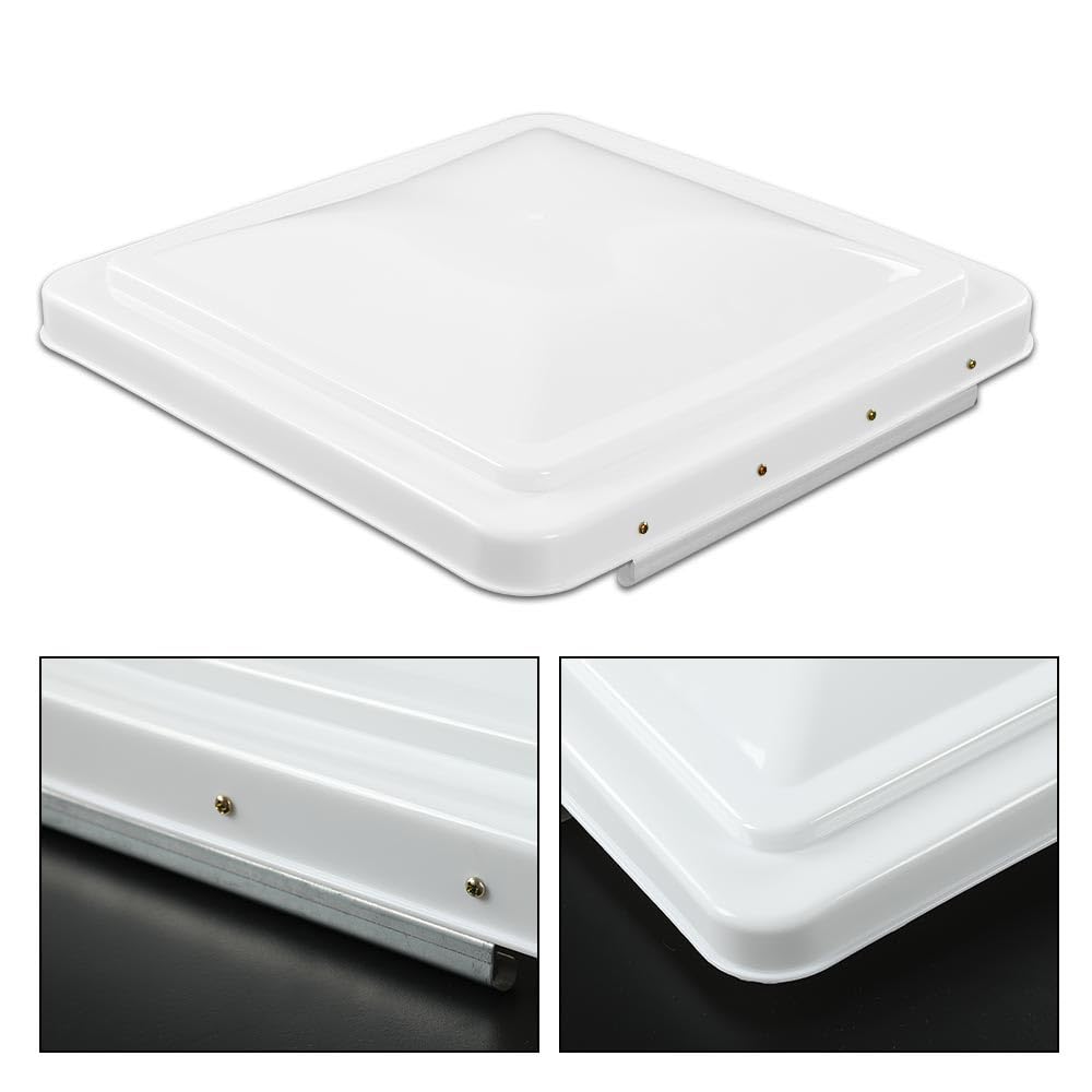 White 14" x 14" RV Roof Vent Cover 2 Pcs L251450
