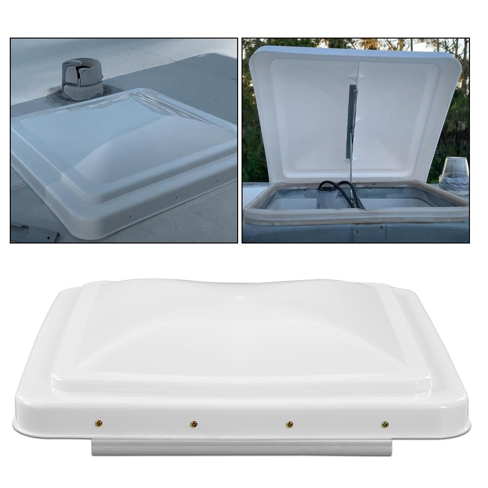 White 14" x 14" RV Roof Vent Cover 2 Pcs L251450