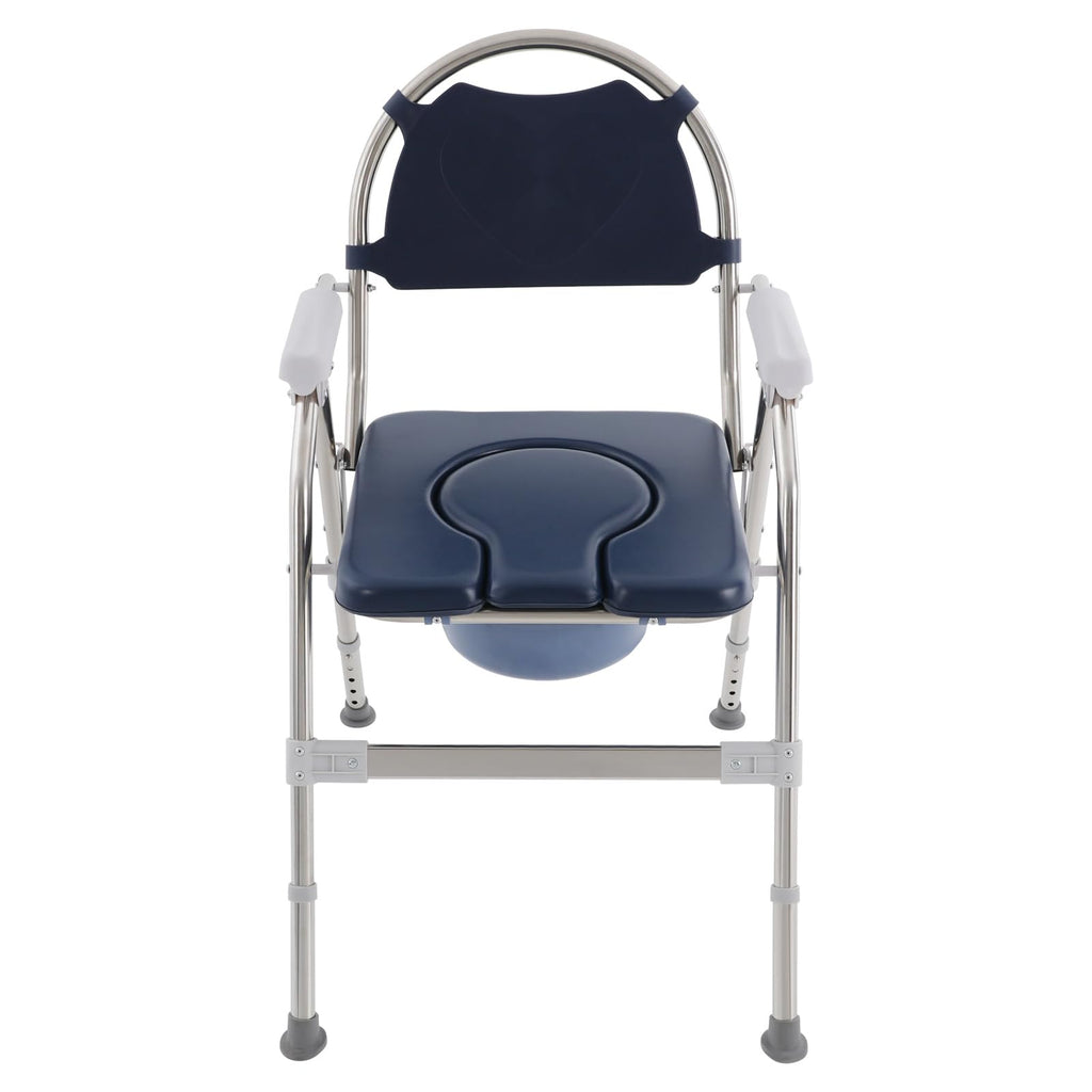 3 in 1 Commode Chair with Arms, Adjustable Height, Padded Seat, Toilet Bucket Q202