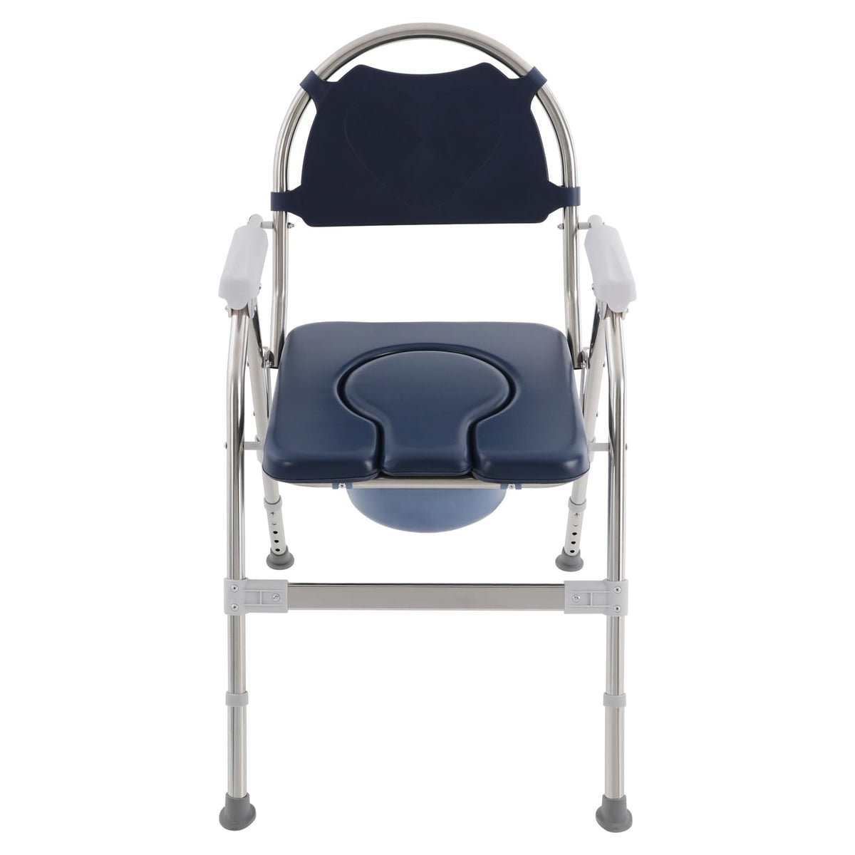 3 in 1 Commode Chair with Arms, Adjustable Height, Padded Seat, Toilet Bucket Q202