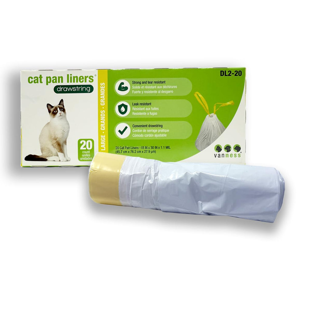 Unscented Large Drawstring Cat Litter Box Liners, 20 Count H7575