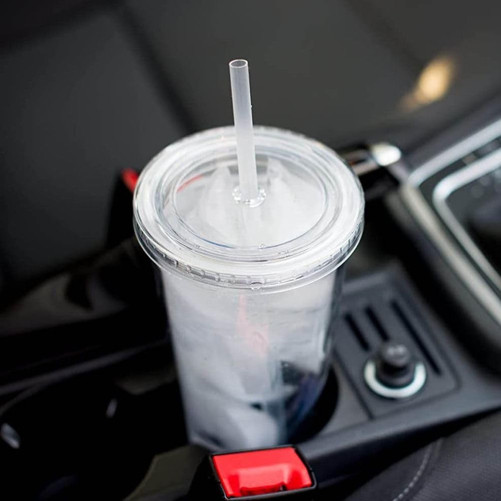 650ml Clear Tumbler with Lid and Straw O213398