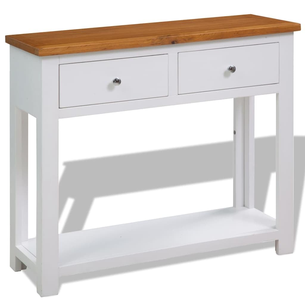 Solid Oak Wood Console Table L395