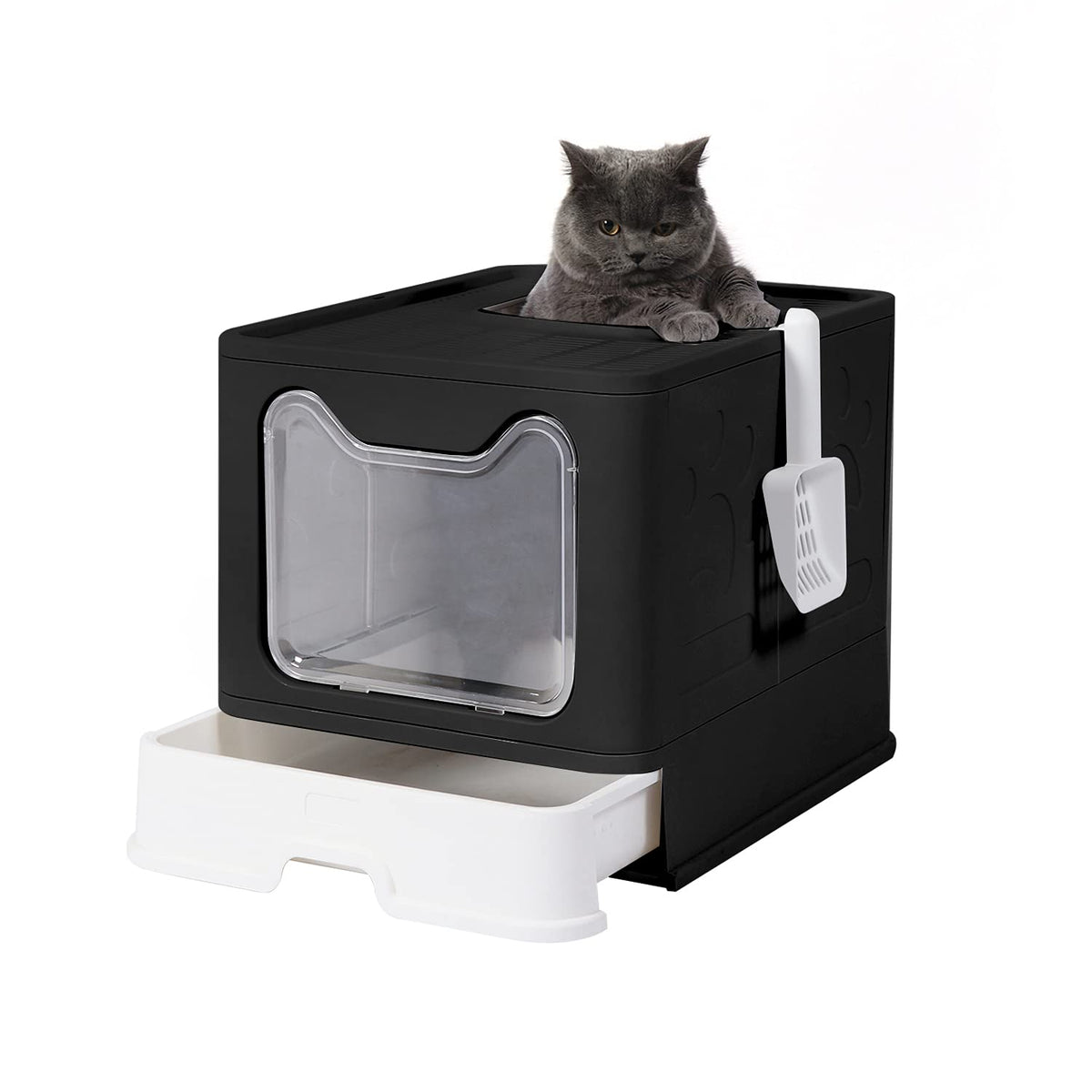 Foldable Large Cat Litter Box with Lid L7523