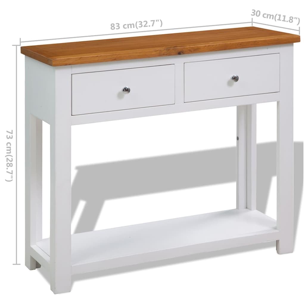 Solid Oak Wood Console Table L395