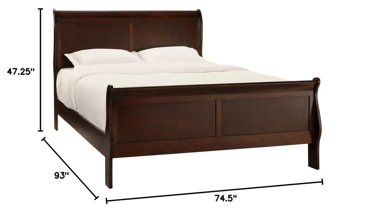 Cal King Cherry Sleigh Panel Bed P247