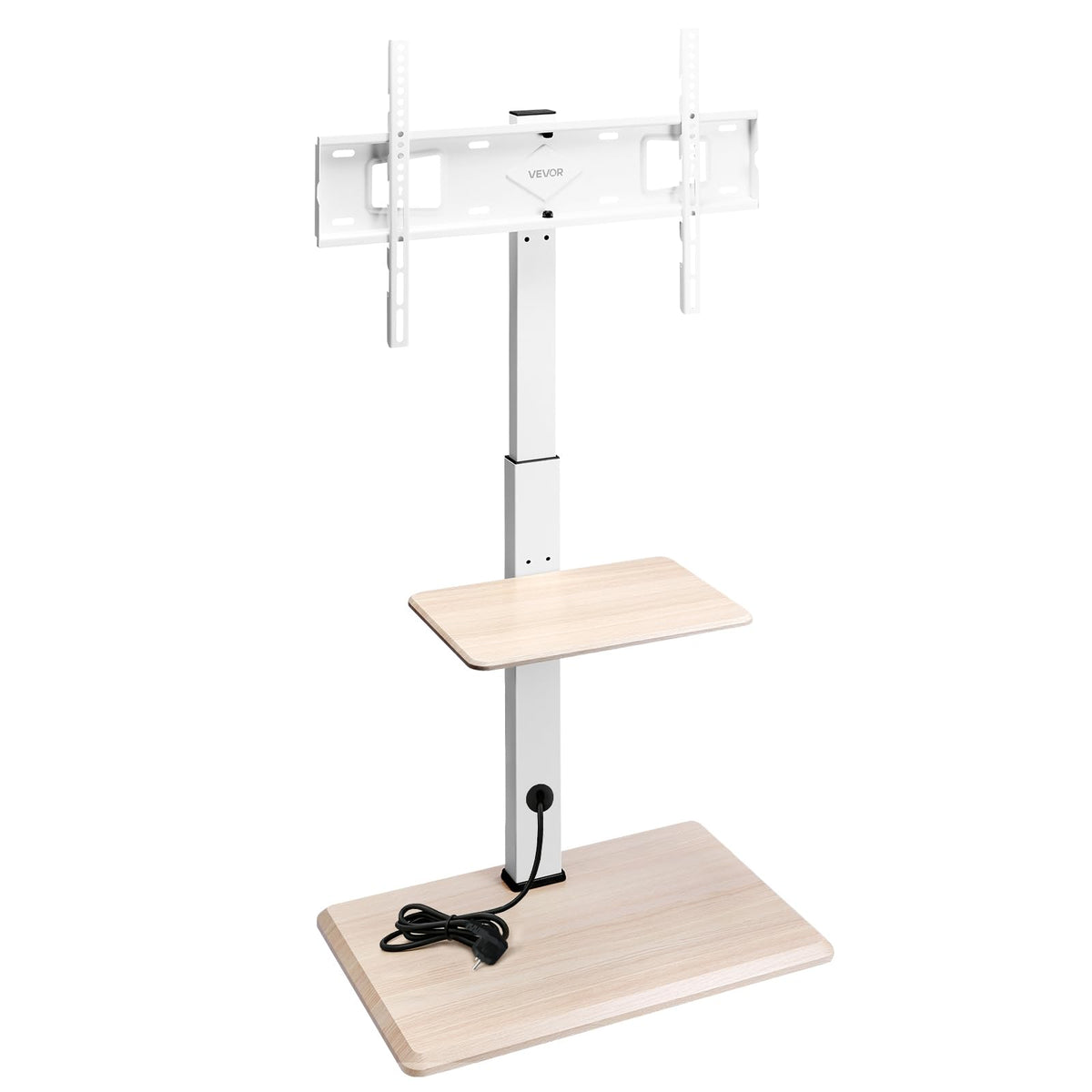 Rolling TV Stand for 32-70 Inch Screens, Height Adjustable with Tray Q5385
