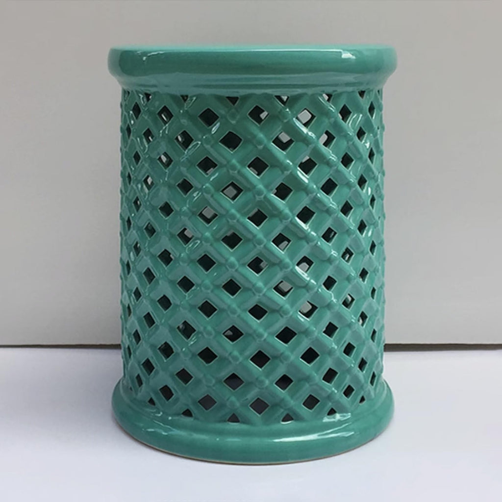 Ceramic Teal Decorative Garden Stool X383