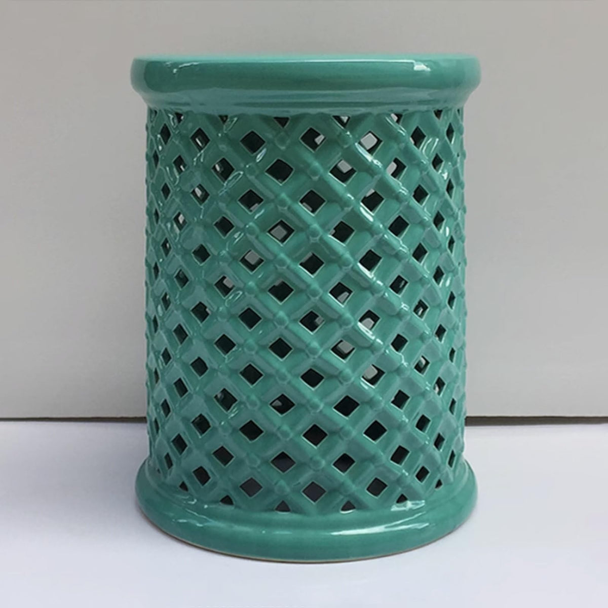 Ceramic Teal Decorative Garden Stool X383