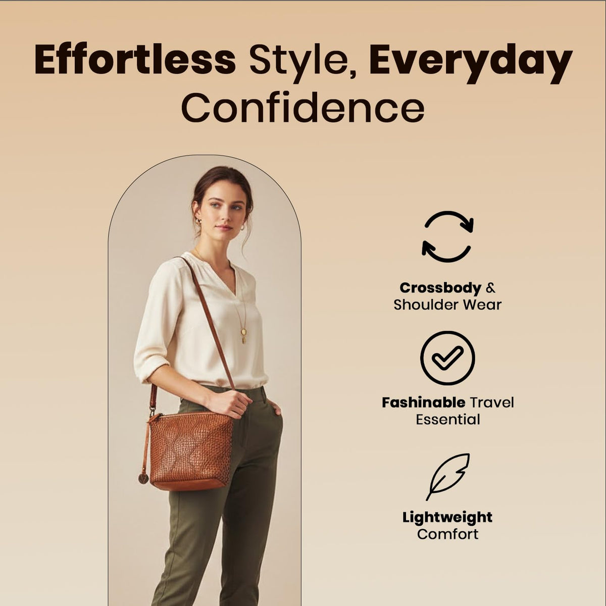 Genuine Leather Crossbody Sling Bag T465