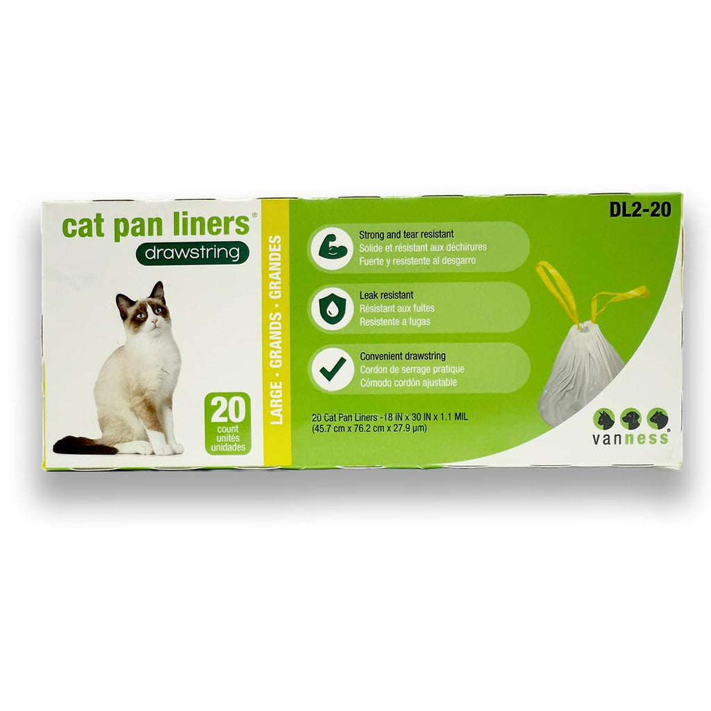 Unscented Large Drawstring Cat Litter Box Liners, 20 Count H7575