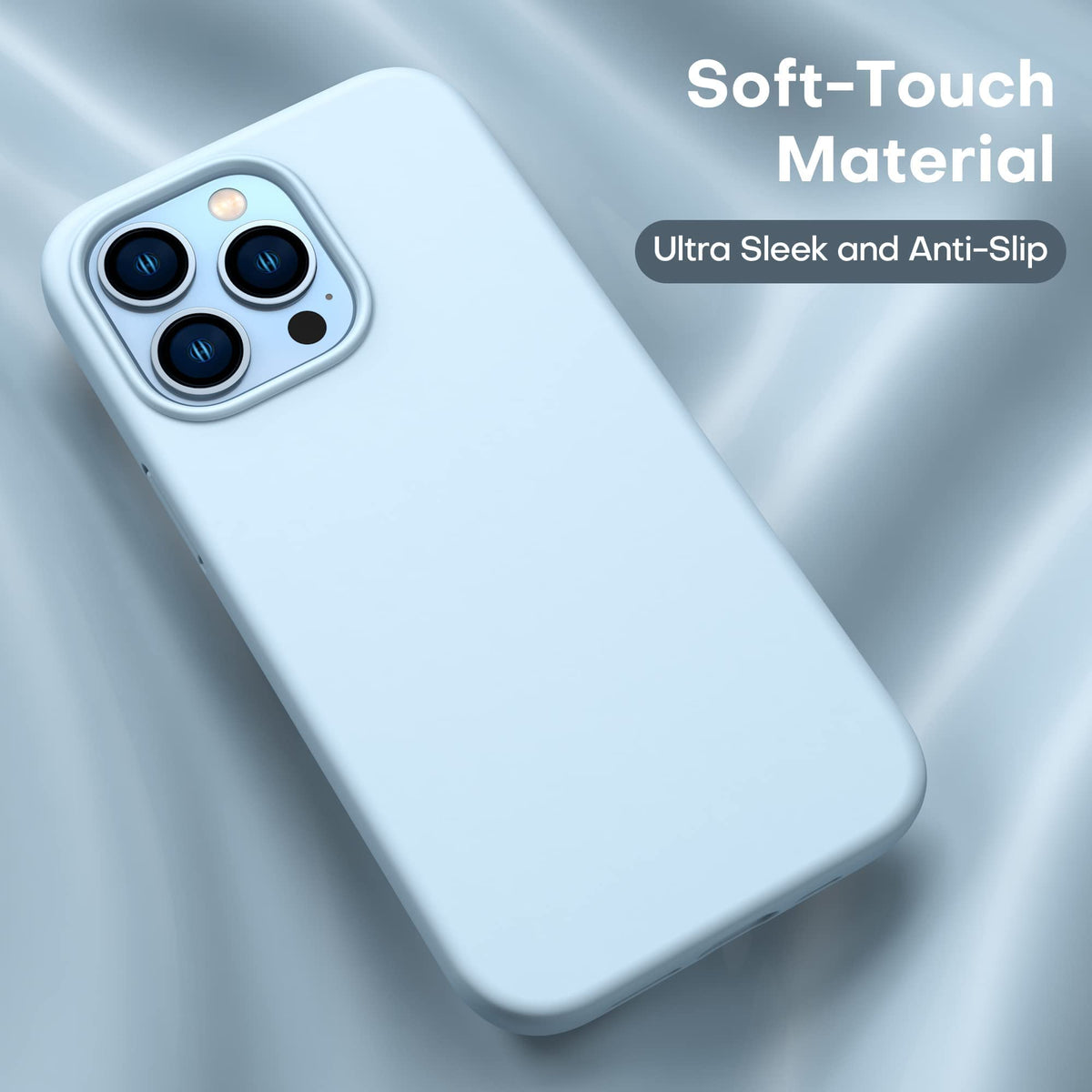 Light Blue Silicone Case with Glass Screen Protectors Q23821