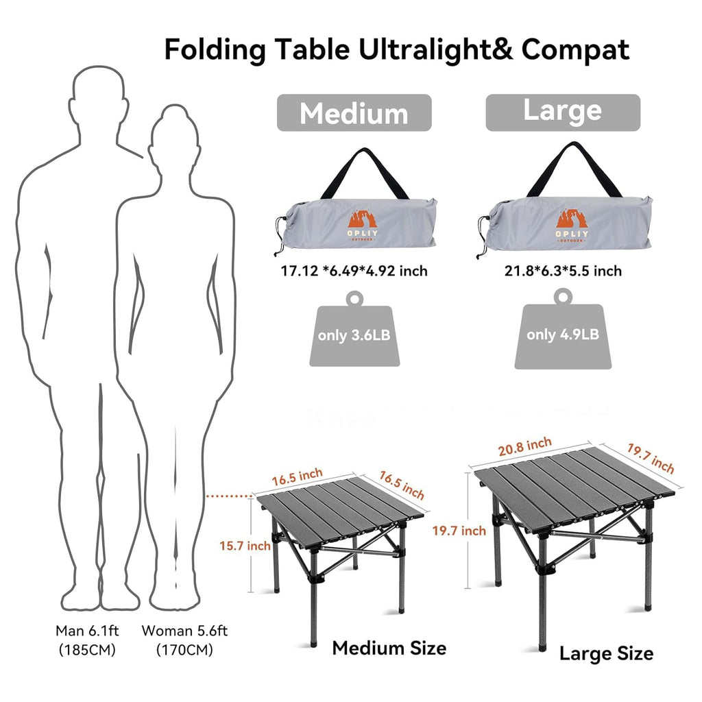 Portable Folding Aluminum Camping Table with Carry Bag S30328