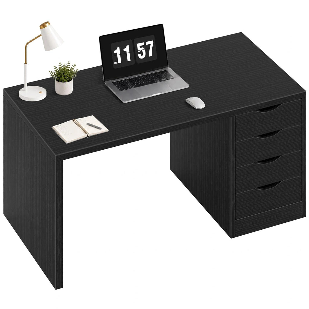 Black Computer Desk with Drawers Q763594