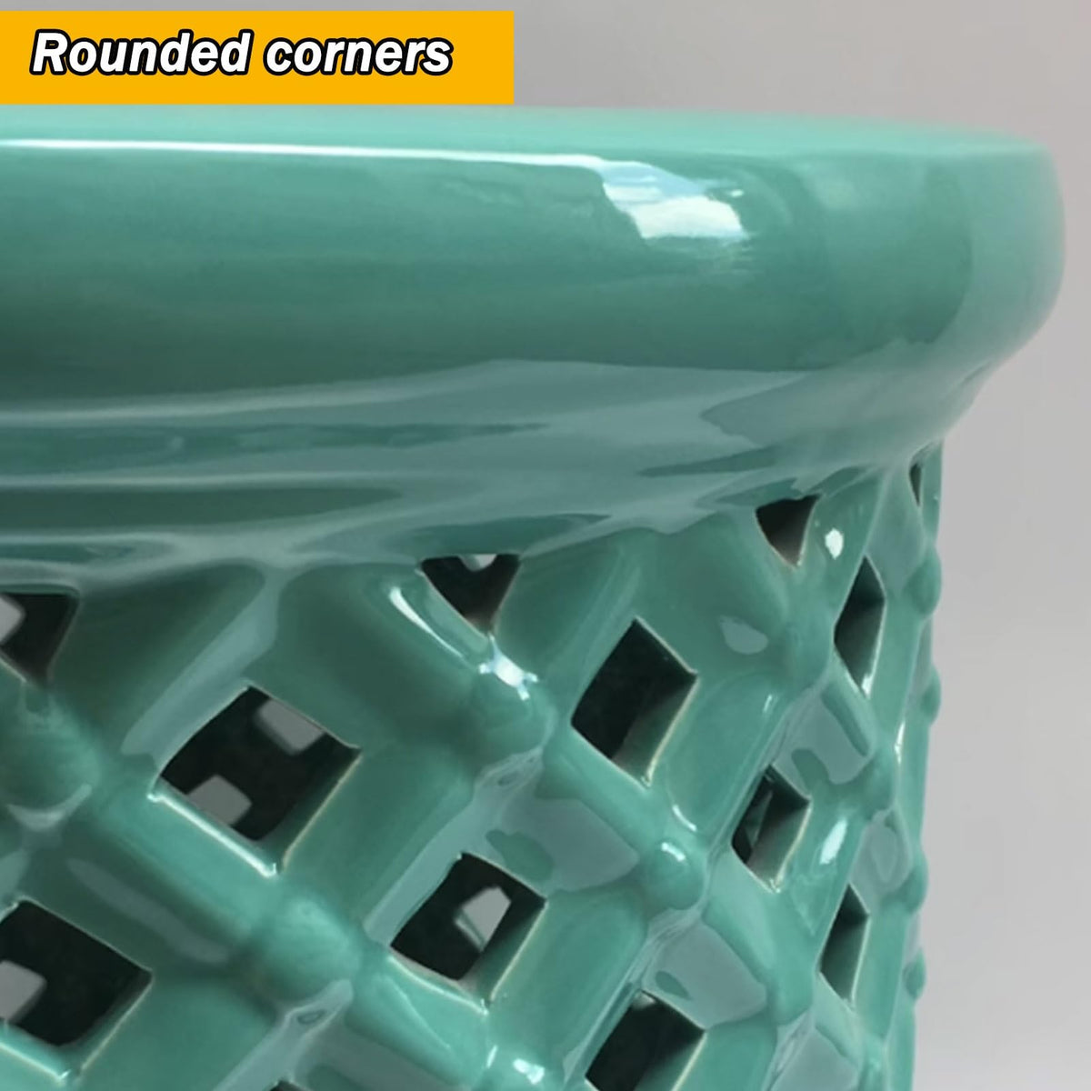 Ceramic Teal Decorative Garden Stool X383