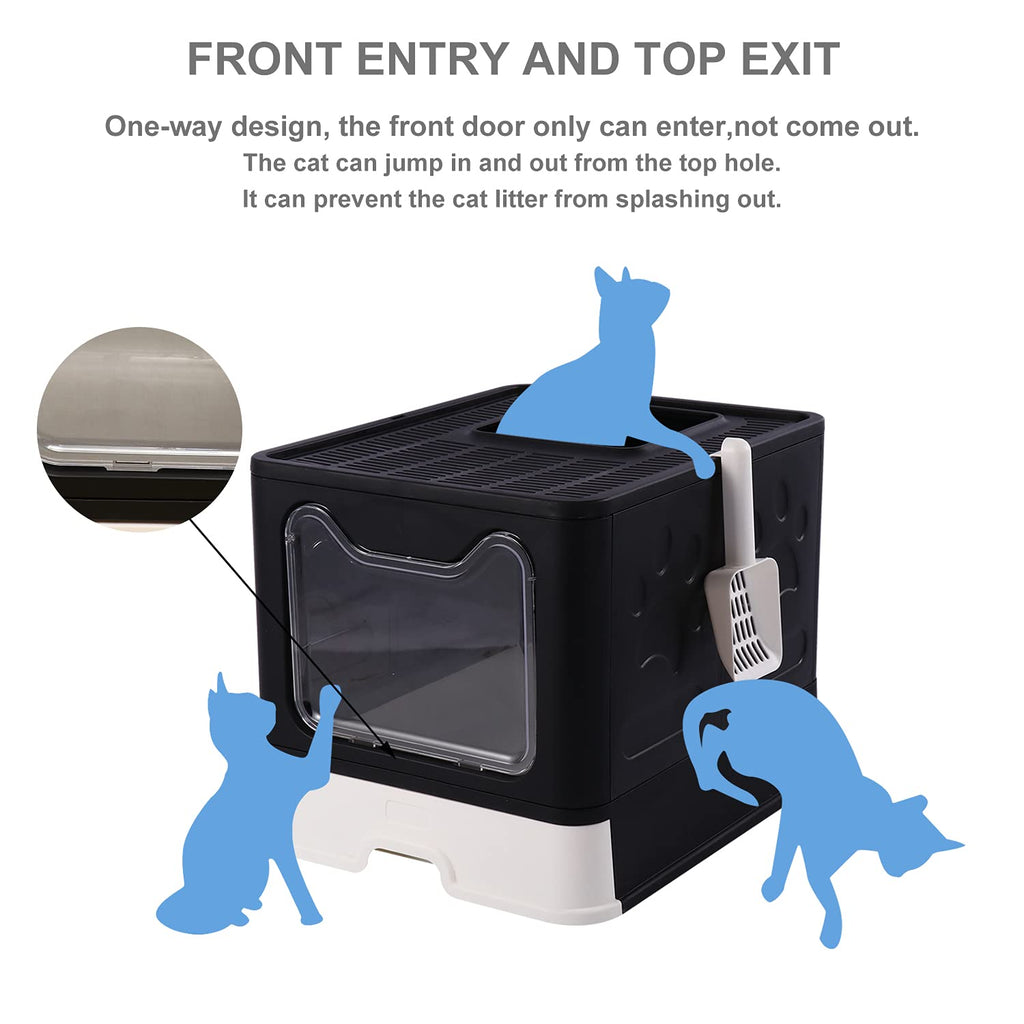 Foldable Large Cat Litter Box with Lid L7523
