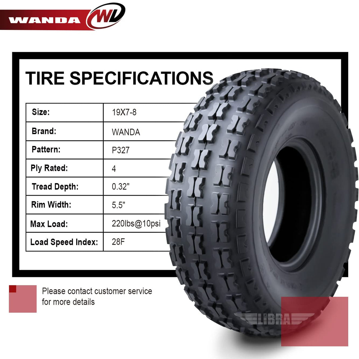 2 New Sport ATV Tires 19x7-8 4PR H5070