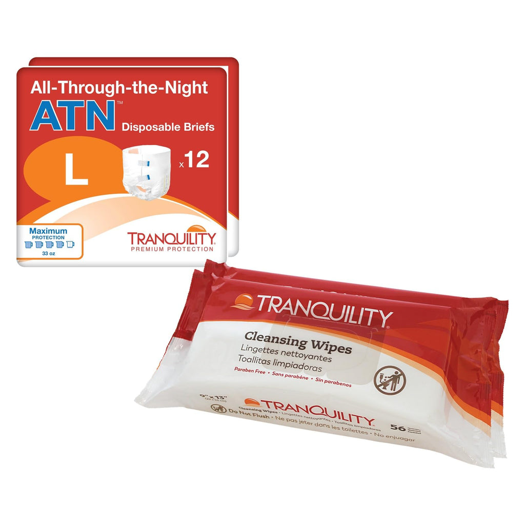 Large Briefs Starter Pack, 2 Bags + Cleansing Wipes K19133