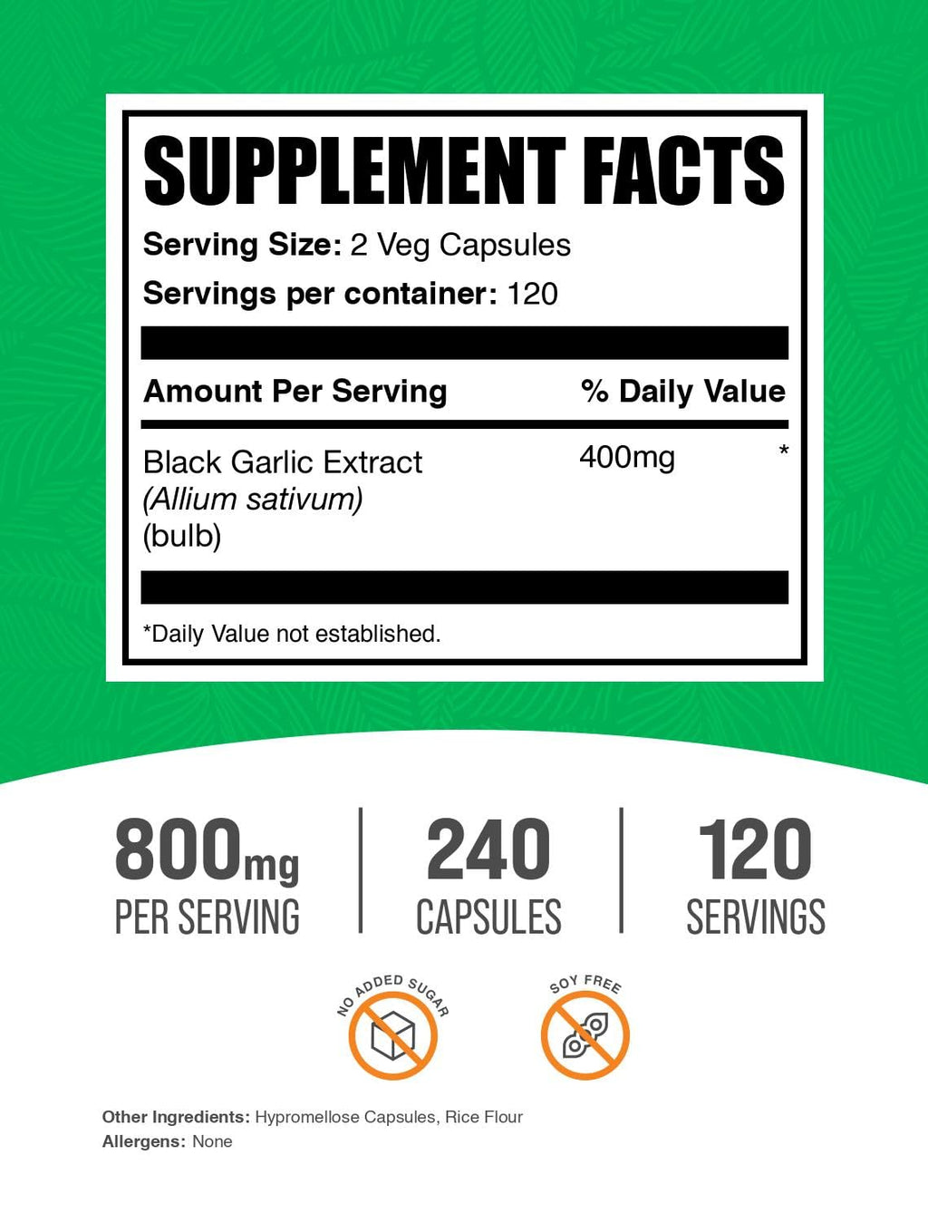 Black Garlic Extract Capsules 240 Capsules W105815