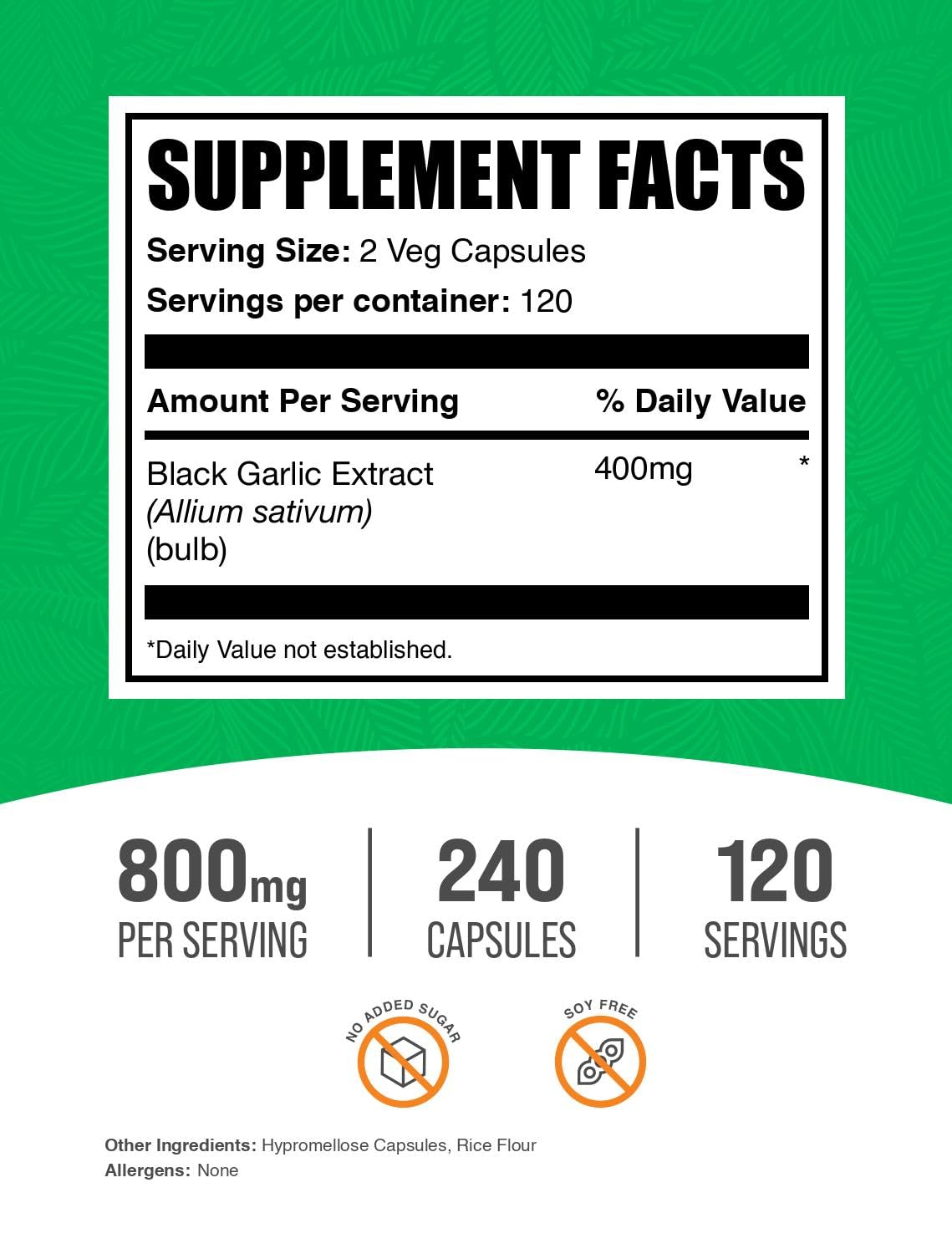 Black Garlic Extract Capsules 240 Capsules W105815