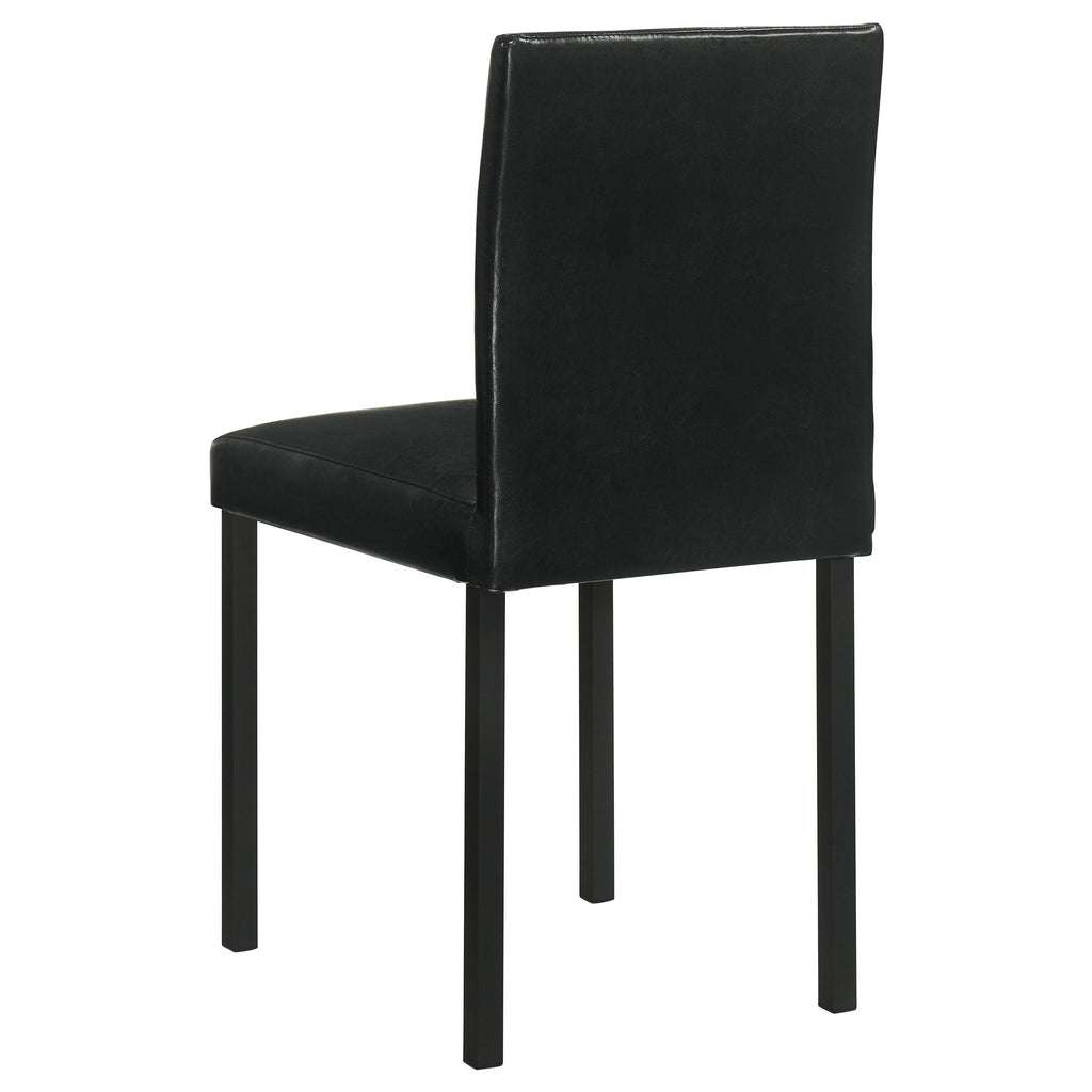 Black Faux Leather Dining Side Chair Set of 4 S32781