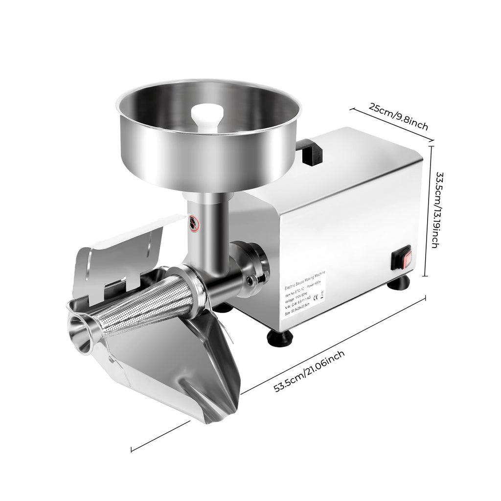 450W Electric Food Strainer with Filter and Trough U1900