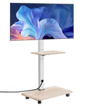 Rolling TV Stand for 32-70 Inch Screens, Height Adjustable with Tray Q5385
