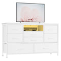 8 Drawer LED TV Stand Dresser with Charging Station N639946