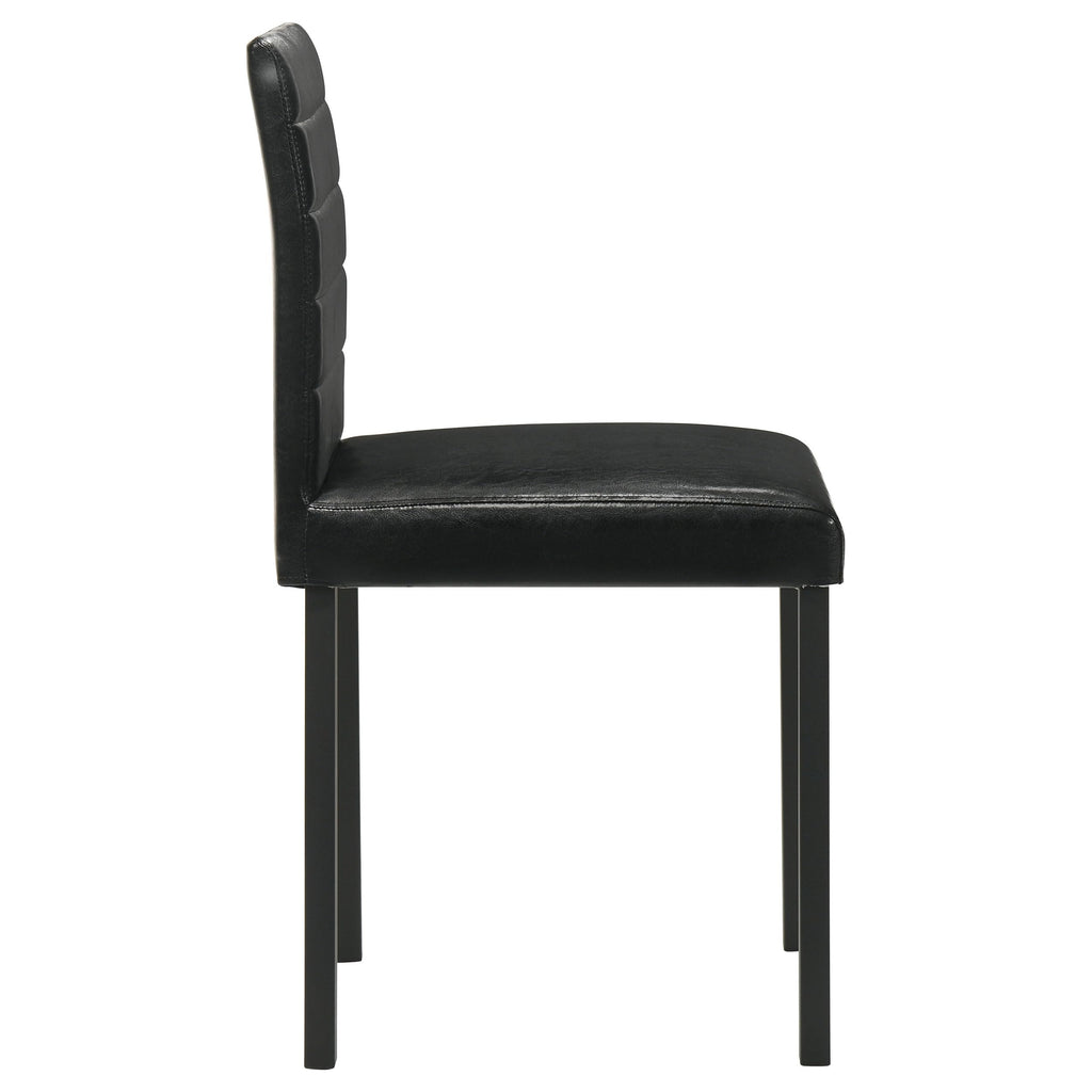 Black Faux Leather Dining Side Chair Set of 4 S32781