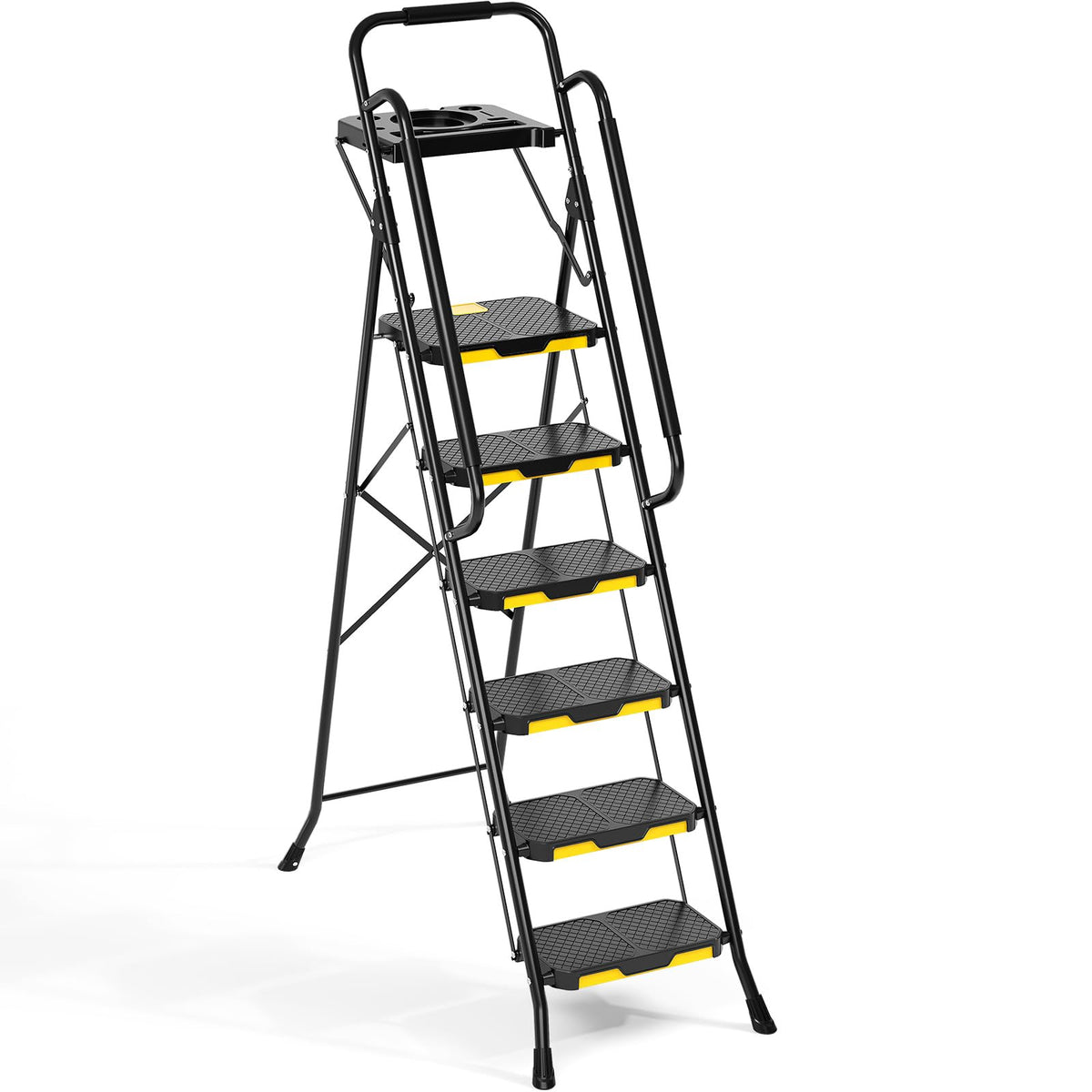 Steel Step Ladder with Handrail P640