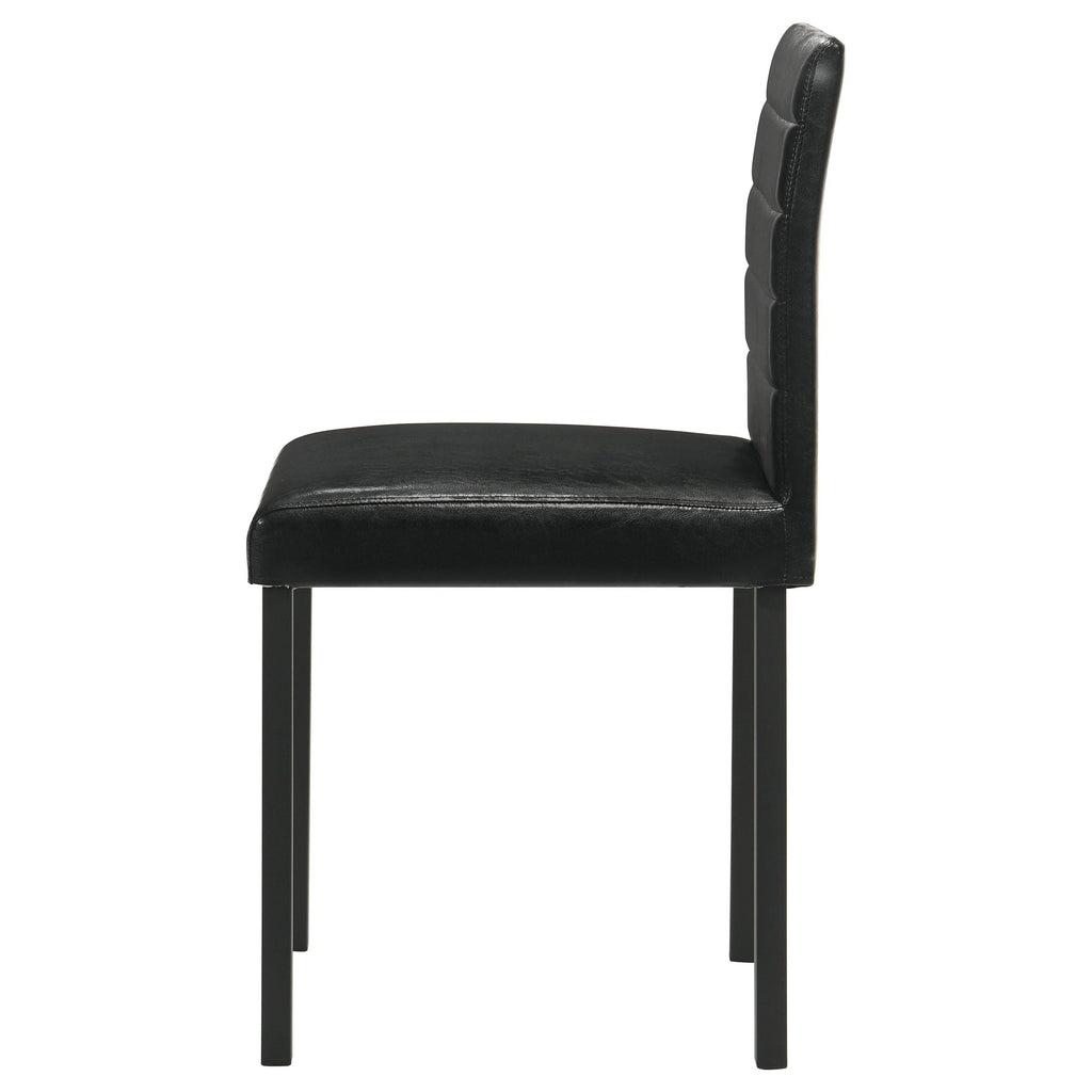 Black Faux Leather Dining Side Chair Set of 4 S32781