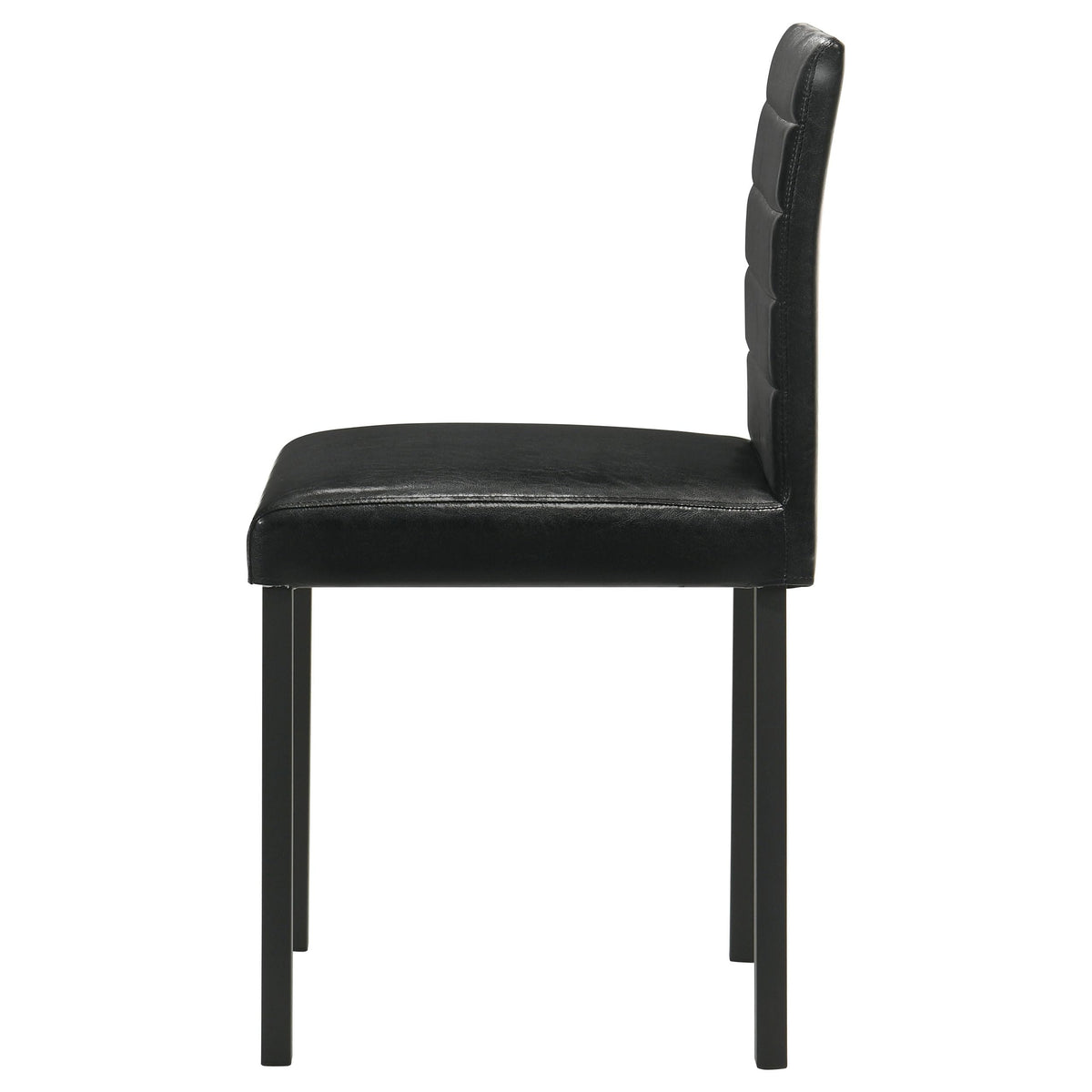 Black Faux Leather Dining Side Chair Set of 4 S32781