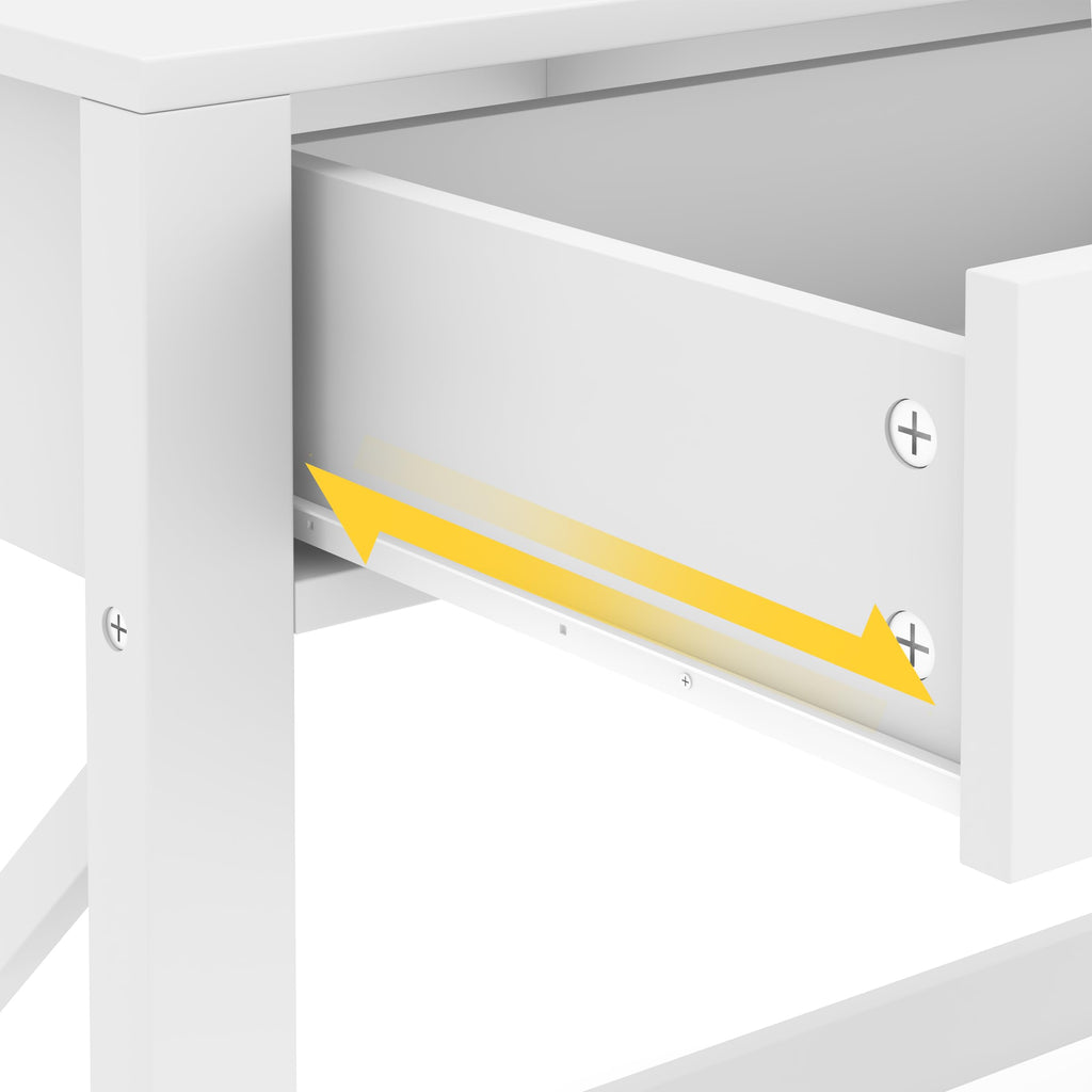 White Home Office Desk with Drawers N15012