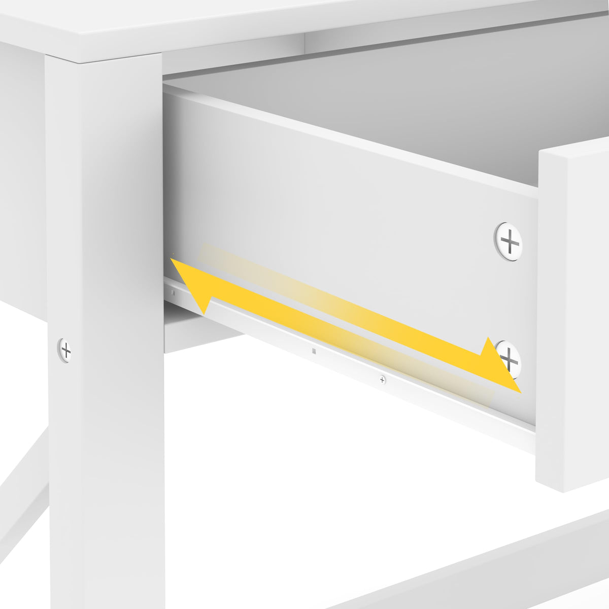 White Home Office Desk with Drawers N15012