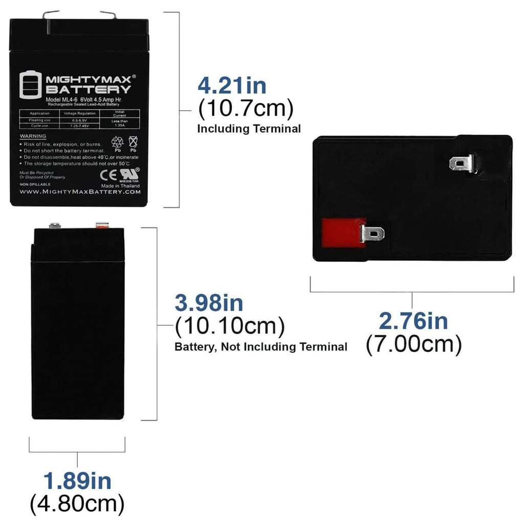 6V 4.5AH SLA Battery 2 Pack T70868
