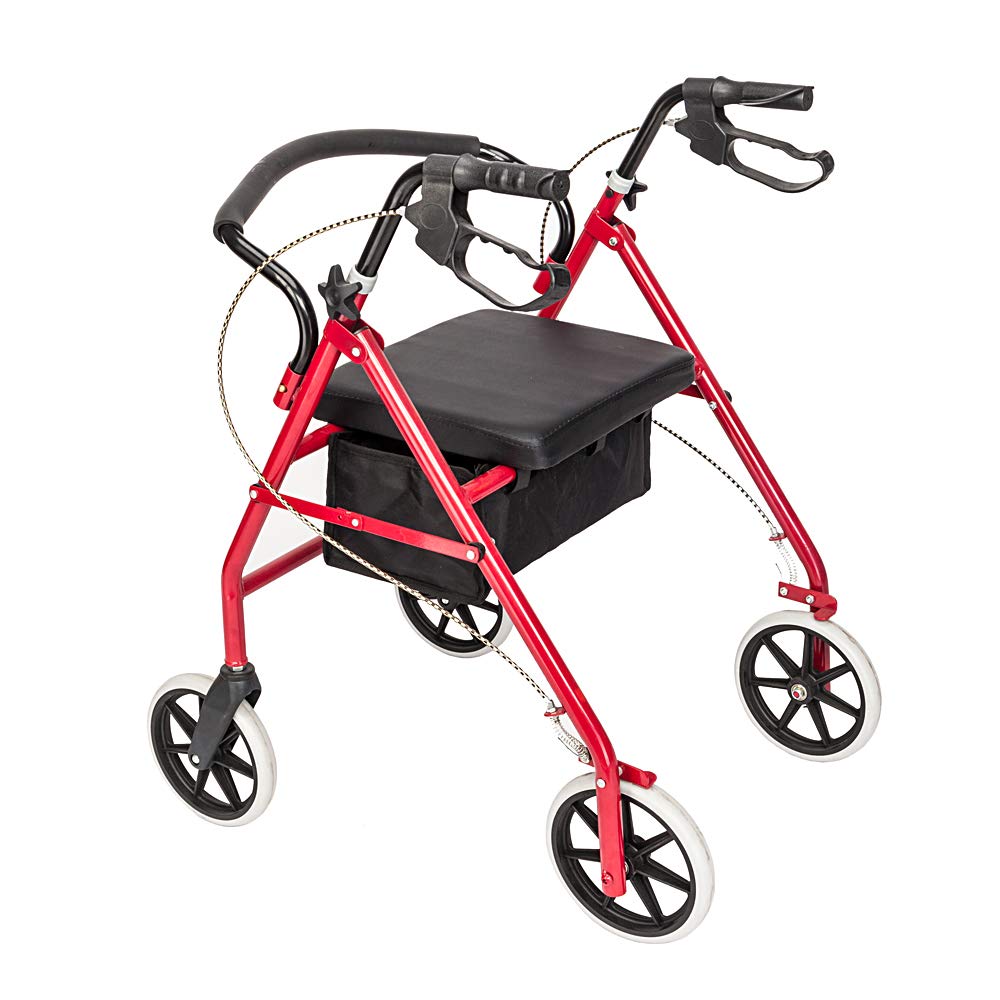 Red Rolling Walker with Seat Y1690