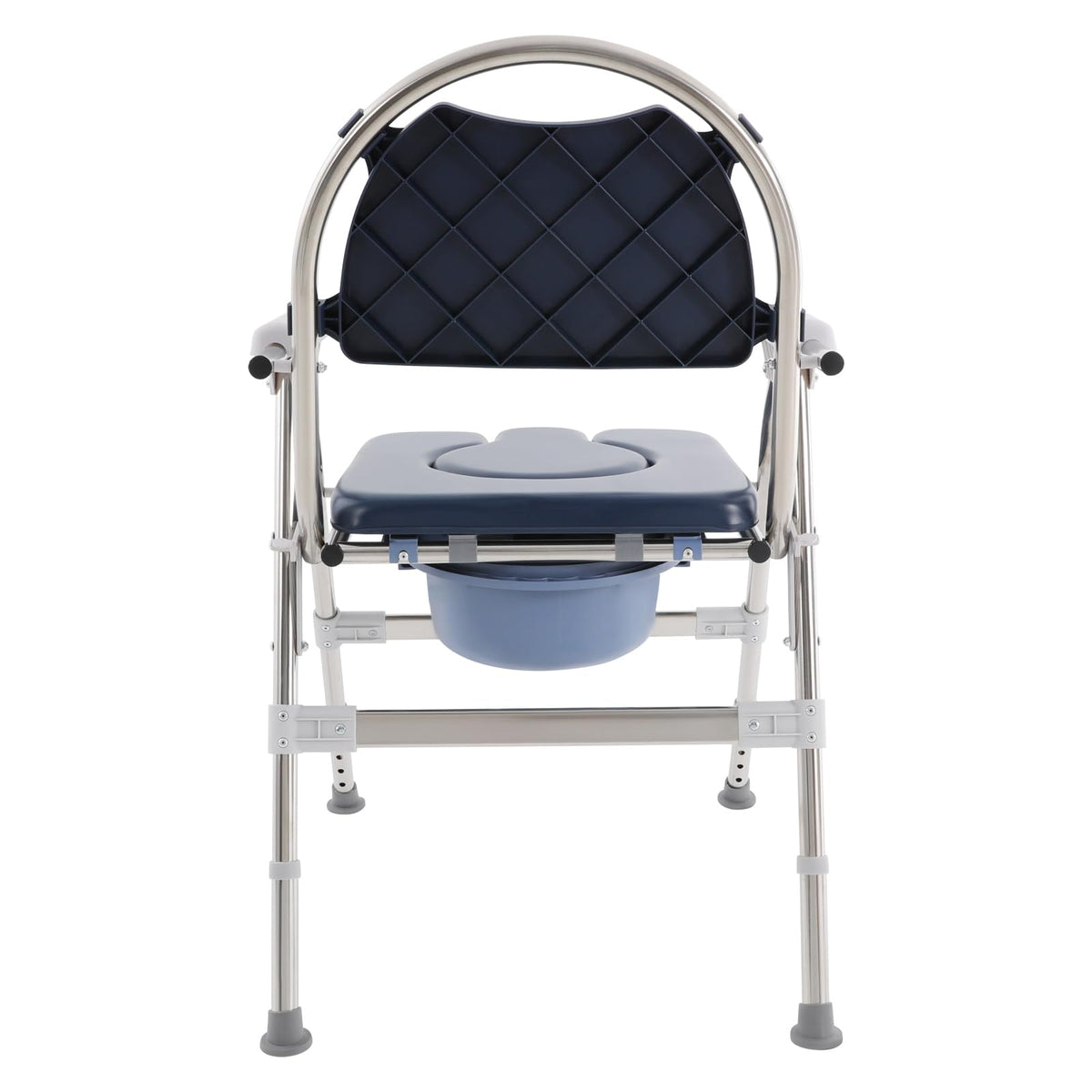 3 in 1 Commode Chair with Arms, Adjustable Height, Padded Seat, Toilet Bucket Q202