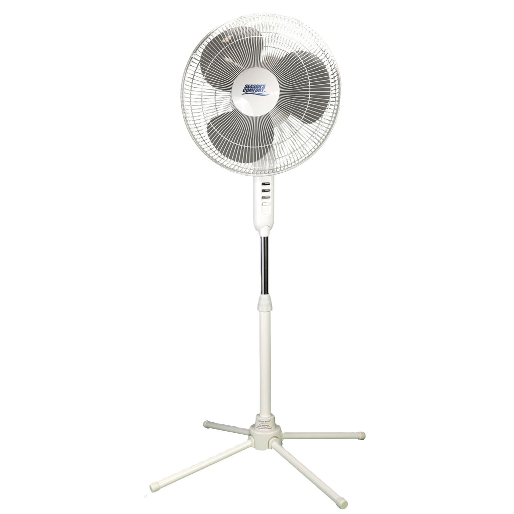 16 Inch Oscillating Pedestal Fan White 3 Speeds Adjustable Height Q82152