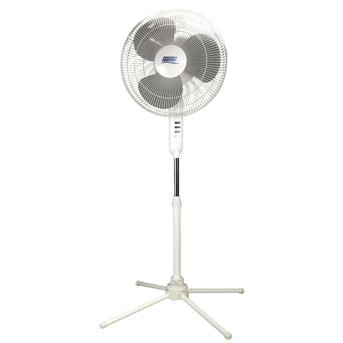 16 Inch Oscillating Pedestal Fan White 3 Speeds Adjustable Height Q82152