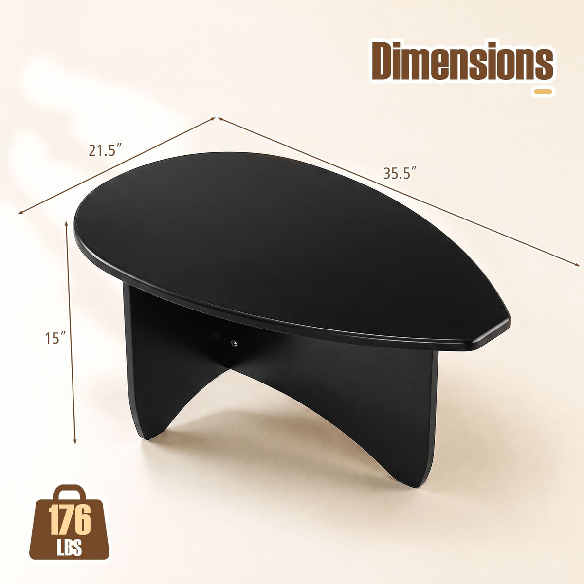 Oval Coffee Table Black G448