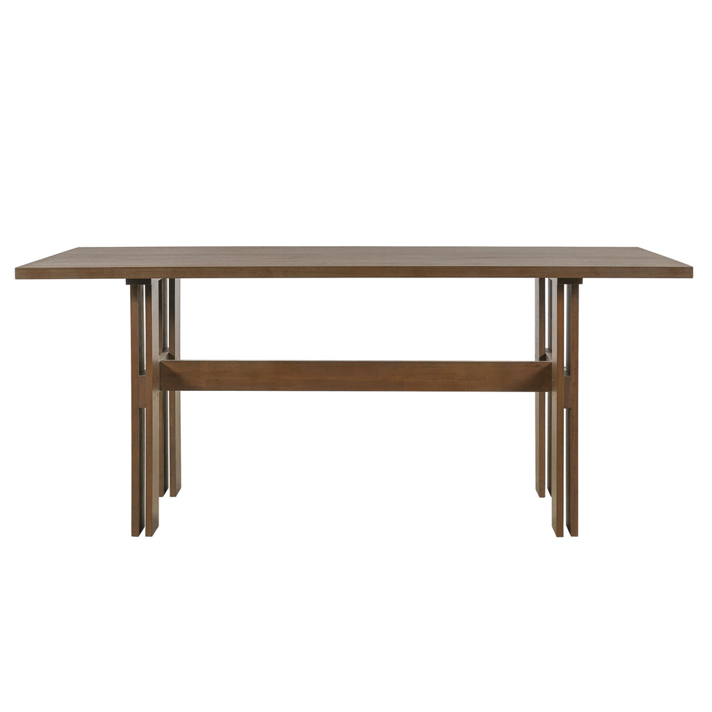 7-Piece Rubber Wood Dining Table Set with Chairs N5931