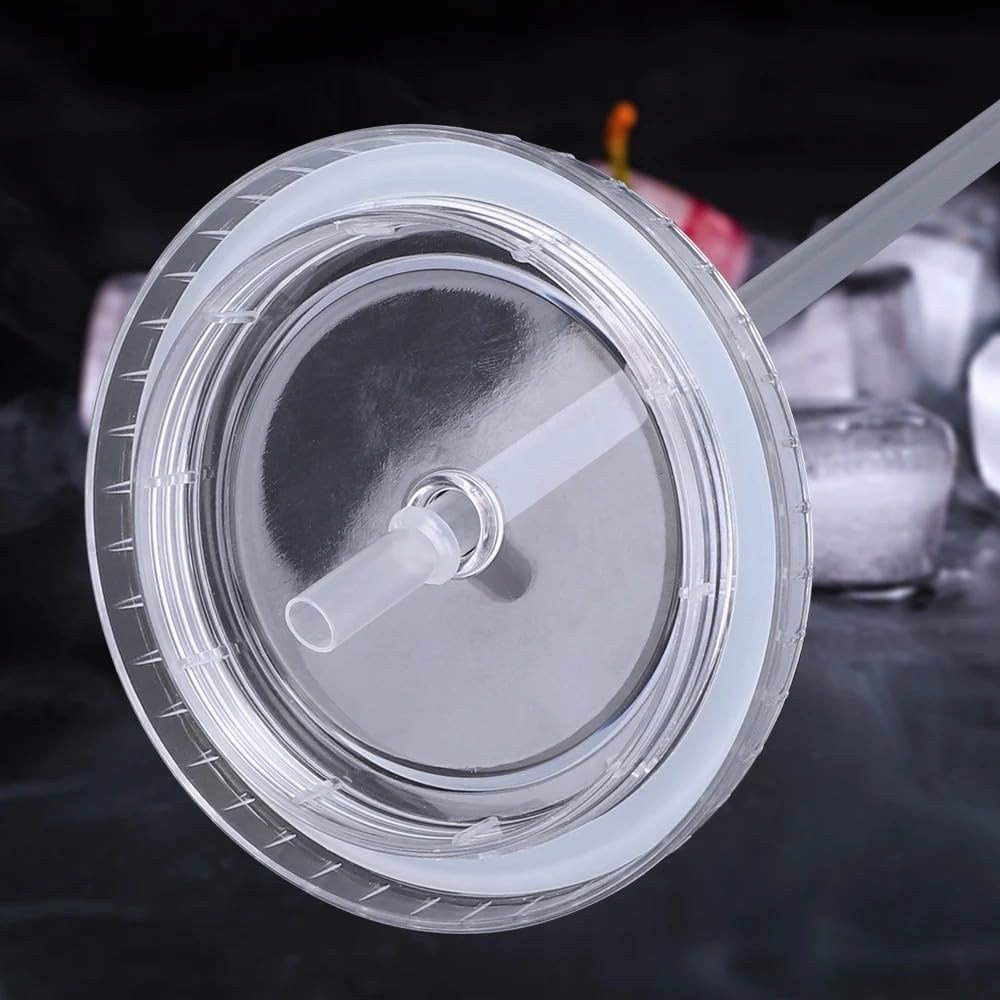 650ml Clear Tumbler with Lid and Straw O213398