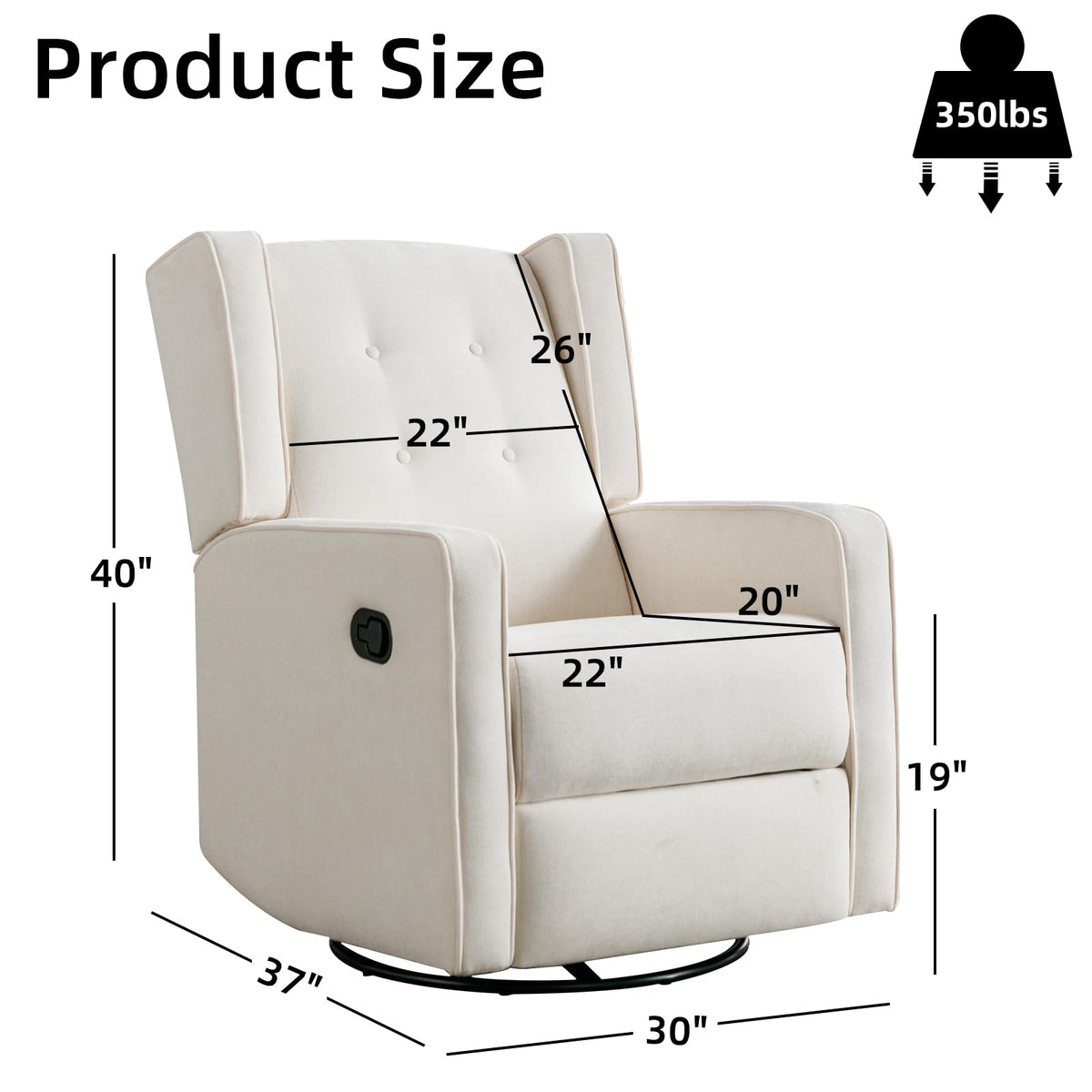 White Swivel Rocker Recliner Chair X69087