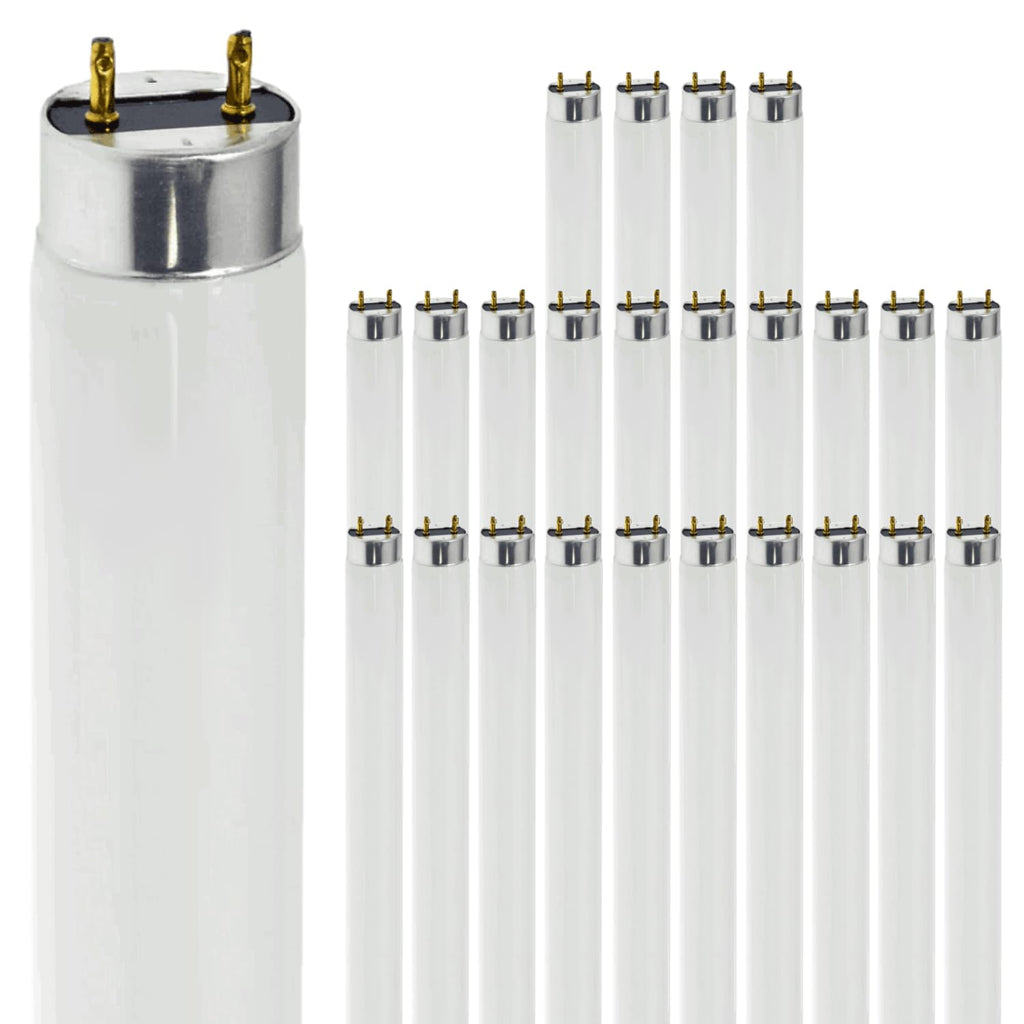 24 Inch T8 Fluorescent Tube Light Bulb 17W 3000K Soft White G13 Bi-Pin Base Pack of 25 A617876